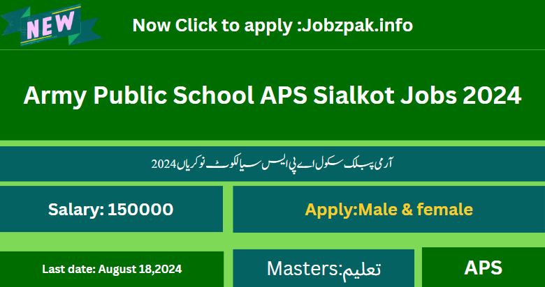 Army Public School APS Sialkot Jobs 2024