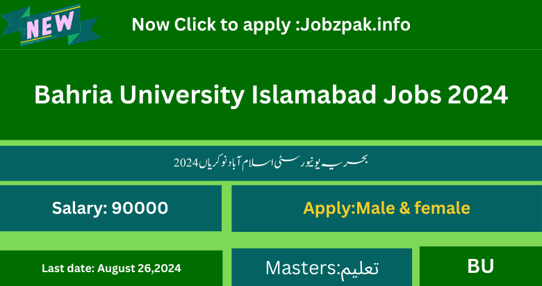 Bahria University Islamabad Jobs 2024