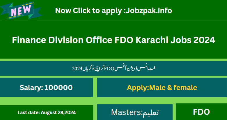 Finance Division Office FDO Karachi Jobs 2024