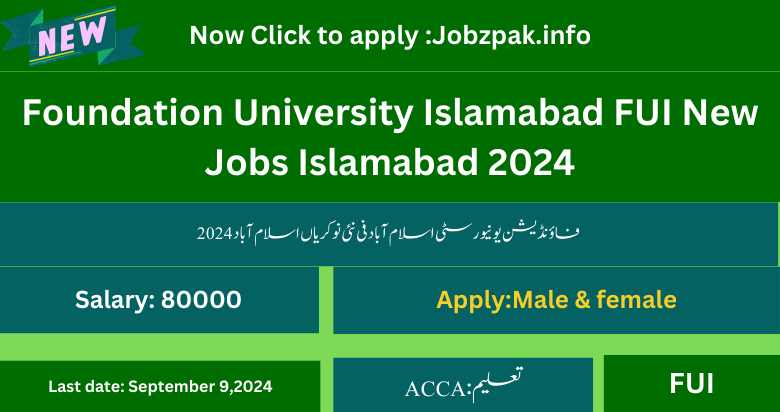 Foundation University Islamabad FUI New Jobs Islamabad 2024