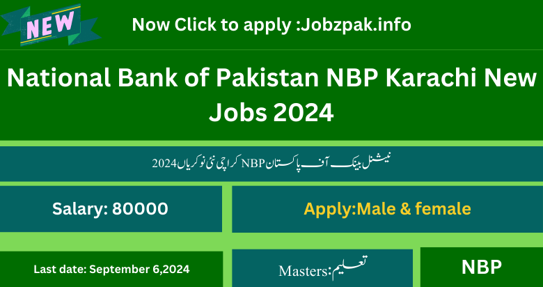 National Bank of Pakistan NBP Karachi New Jobs 2024