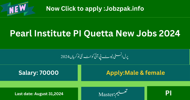 Pearl Institute PI Quetta New Jobs 2024