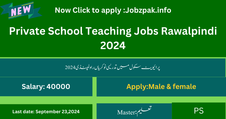 Private School Teaching Jobs Rawalpindi 2024