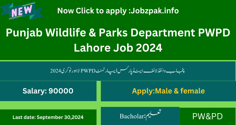 Punjab Wildlife & Parks Department PWPD Lahore Job 2024