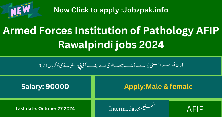 Armed Forces Institution of Pathology AFIP Rawalpindi jobs 2024