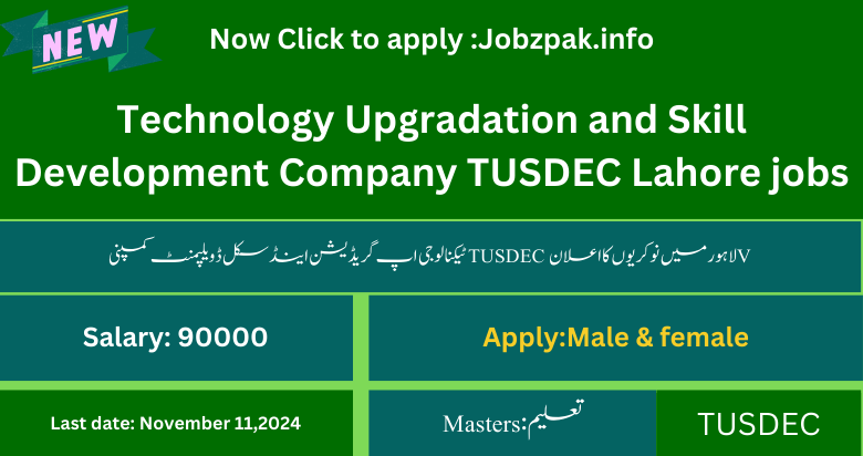 TUSDEC Lahore Jobs 2024