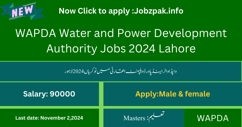 WAPDA Water and Power Development Authority Jobs 2024 Lahore