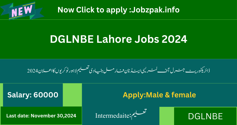 DGLNBE Lahore Jobs 2024