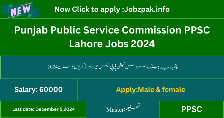 Punjab Public Service Commission PPSC Lahore Jobs 2024